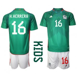 Mexiko Hector Herrera #16 Dětské Domácí dres komplet MS 2022 Krátký Rukáv (+ trenýrky)